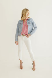 Chantelle Stripe Pattern Classic Denim Jacke