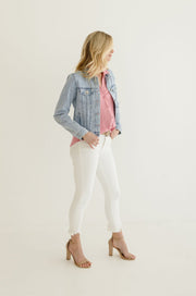 Chantelle Stripe Pattern Classic Denim Jacke