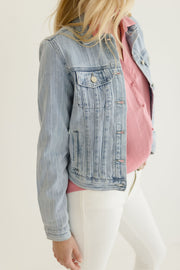Chantelle Stripe Pattern Classic Denim Jacke