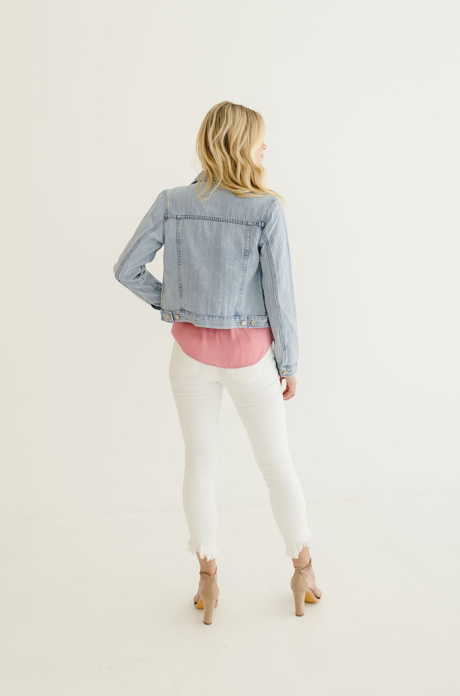 Chantelle Stripe Pattern Classic Denim Jacke