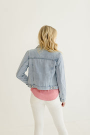 Chantelle Stripe Pattern Classic Denim Jacke