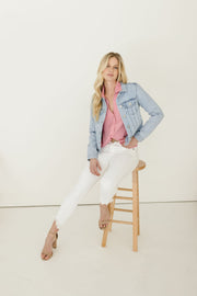 Chantelle Stripe Pattern Classic Denim Jacke