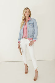 Chantelle Stripe Pattern Classic Denim Jacke