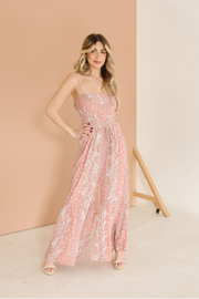 Sydney Sleeveless Wide Leg Floral Print Jumpsuit