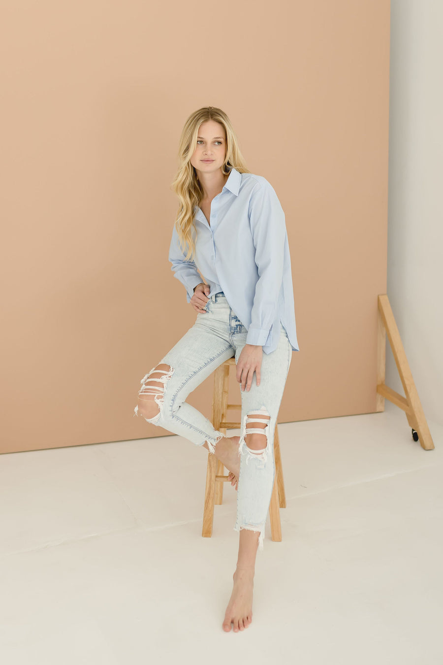 Dylan Long Sleeve Button Down Top