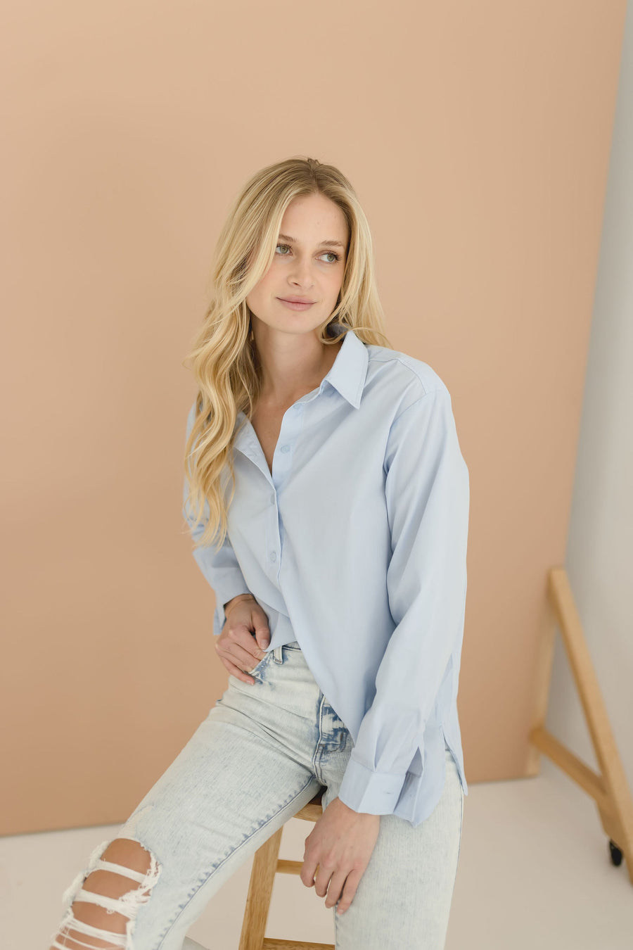 Dylan Long Sleeve Button Down Top