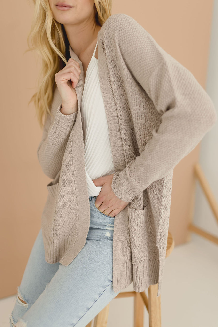 Ella Open Front Knit Cardigan