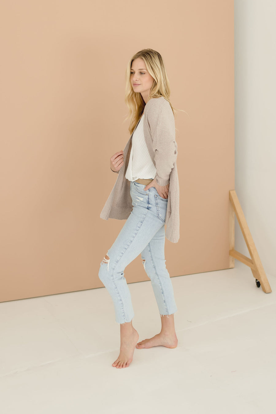 Ella Open Front Knit Cardigan