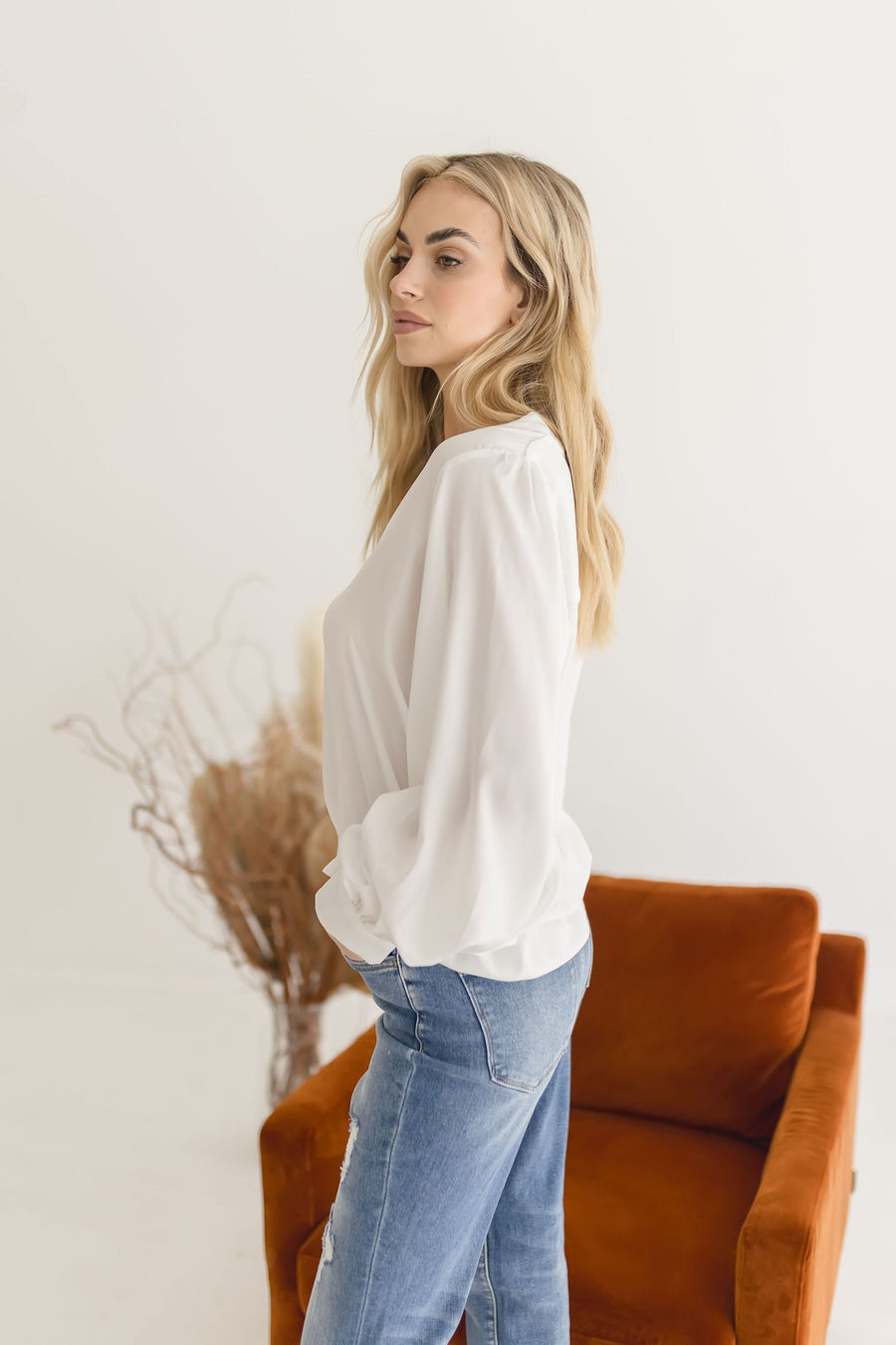 Tiara Long Sleeve Satin Top