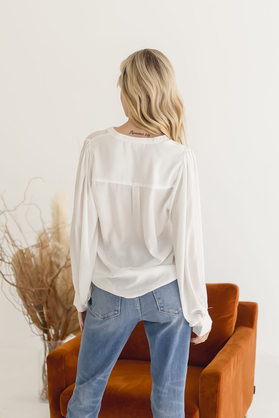 Tiara Long Sleeve Satin Top