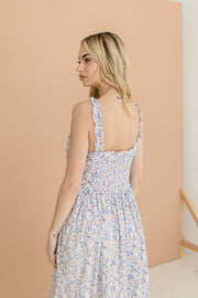 Kira Floral Print Ruffle Maxi Dress