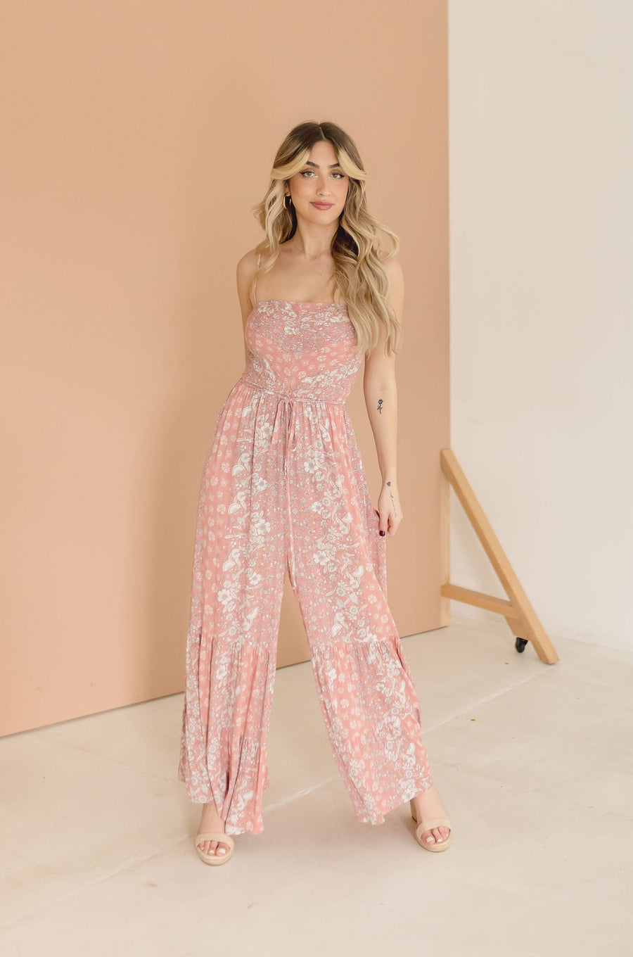 Sydney Sleeveless Wide Leg Floral Print Jumpsuit