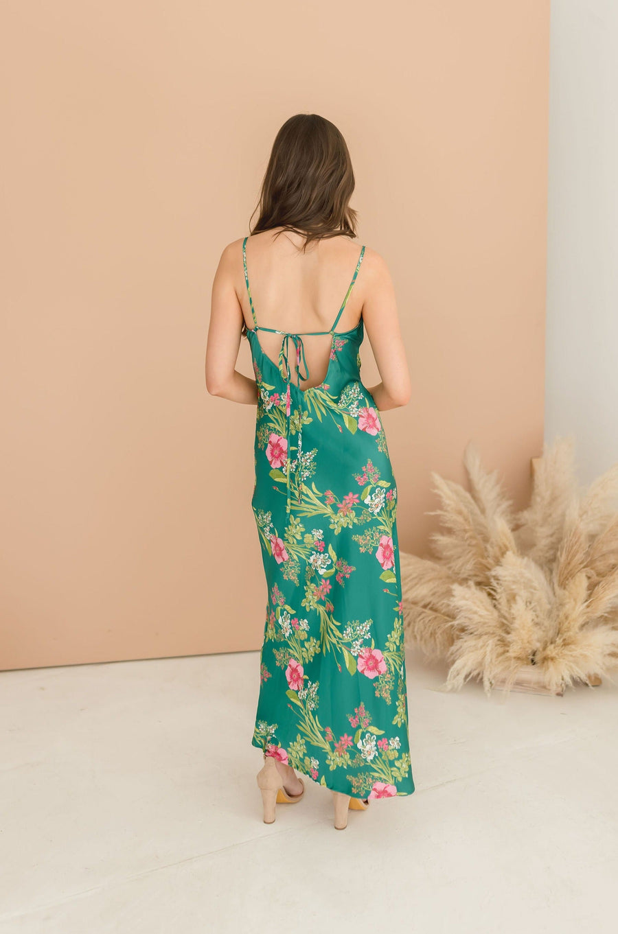 Arlene Sleeveless Cowl Neck Floral Print Maxi Dress