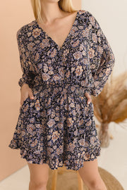 Katie Long Sleeve Floral Print Romper