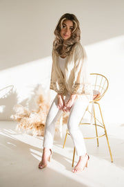 Gianna Embroidered Tie Front Kimono Top